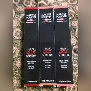3 MAKE UP FOR EVER Rouge Artist Shine On Lip Color. New